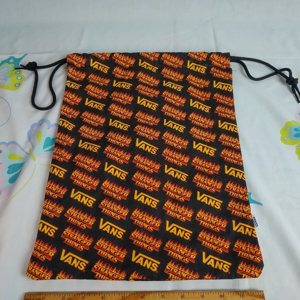 VANS X Stranger Things Bag Cinched Drawstring Canvas Shoe Pouch Skateboarding - Picture 16 of 16